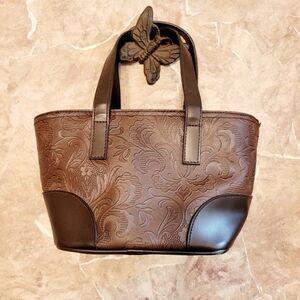Liz Claiborne Brown Textured Bucket Style Wrist Purse